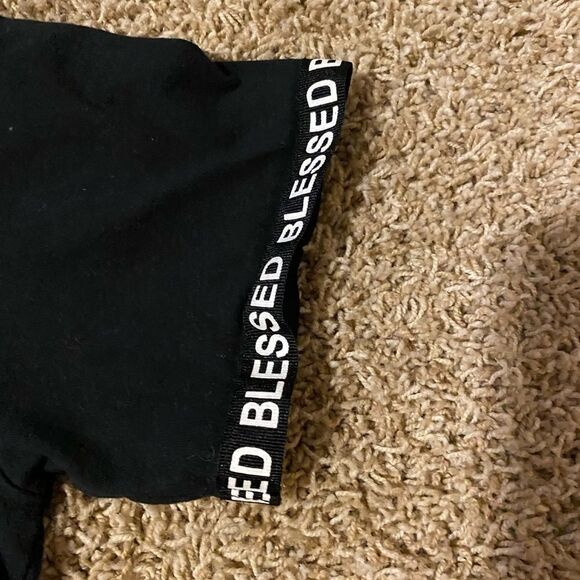 Fashion Nova black short sleeve “blessed” tee sz M - Picture 4 of 6